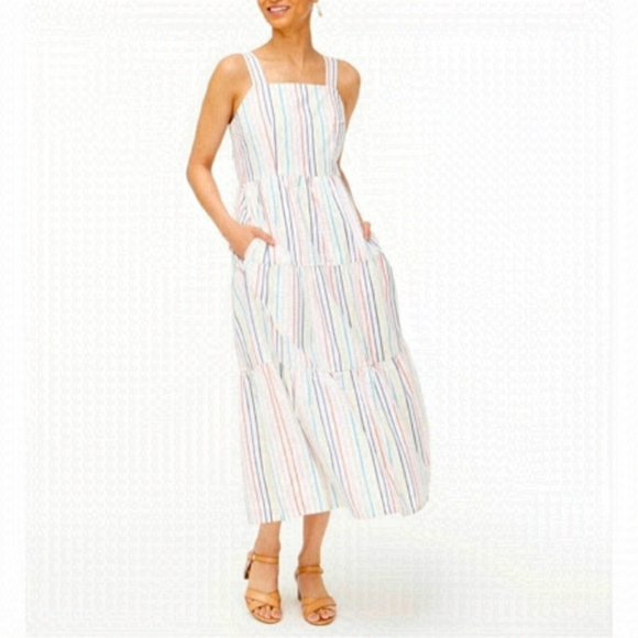 J. Crew Pastel Multi-Stripe Maxi Dress - Picture 2 of 6
